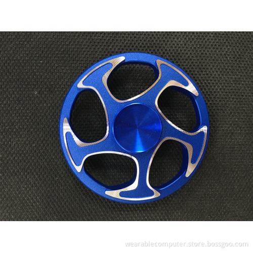 High speed 360 degree rotation fidget hand spinner metal round wheel fidget tri spinner wind finger gyro toys
